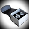 Cree silver cufflinks in genuine murano glass from venice