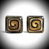 Spiral gold cufflinks in genuine murano glass from venice