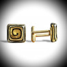 Spiral gold cufflinks in genuine murano glass from venice