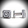 Cree silver cufflinks in genuine murano glass from venice