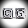 Cree silver cufflinks in genuine murano glass from venice