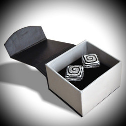 Cree silver cufflinks in genuine murano glass from venice