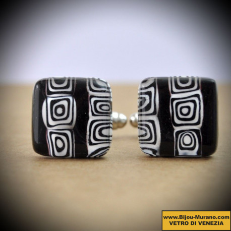 Cree black cufflinks in murano glass