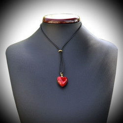 Pendant murano glass heart red kingdom