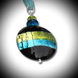 Horizon green/blue turquoise pendant murano glass from venice