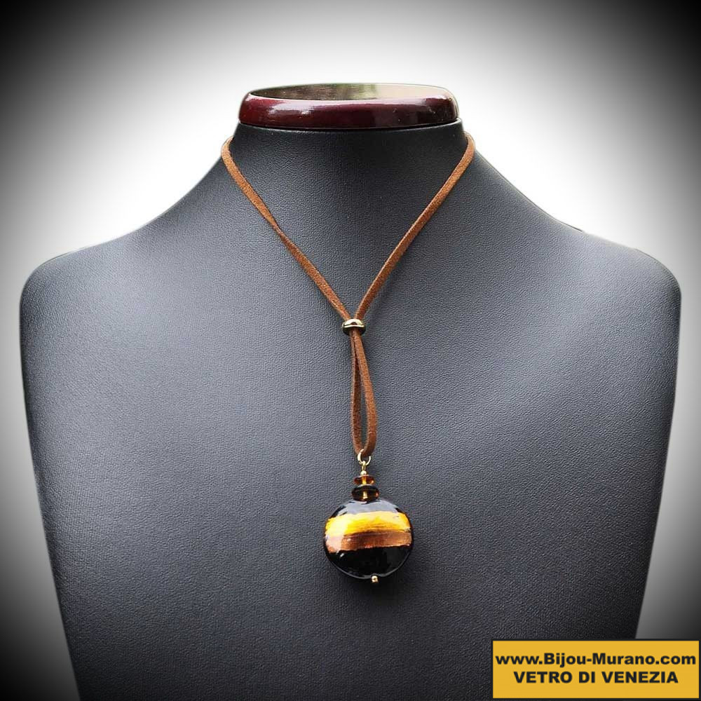 Horizon brown/gold pendant murano glass from venice