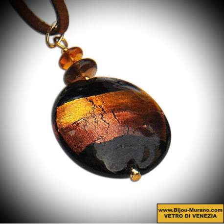 Horizon brown/gold pendant murano glass from venice