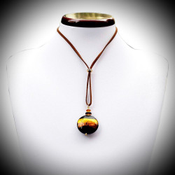 Horizon brown/gold pendant murano glass from venice