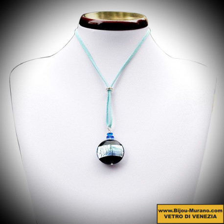 Grey horizon blue pendant murano glass from venice