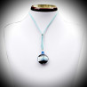 Grey horizon blue pendant murano glass from venice