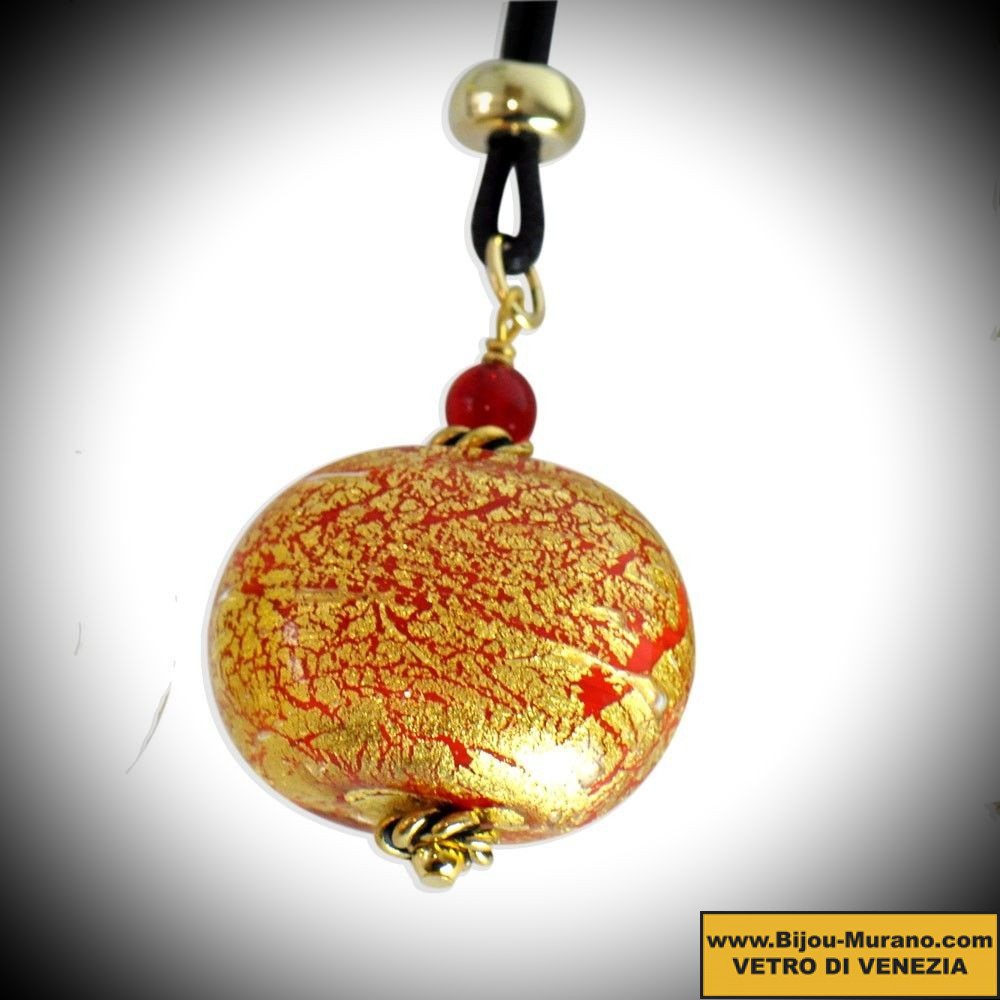 Red onion pendant murano glass from venice