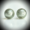 Earrings stud gray genuine murano glass of venice