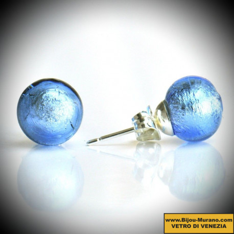 Ohrringe nagel blau ocean echtes muranoglas aus venedig