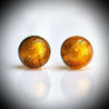 Earrings stud amber in genuine murano glass from venice