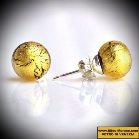Ohrringe nagel gold kristall echtes muranoglas aus venedig
