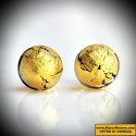 Earrings stud gold crystal genuine murano glass of venice