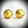 Boucles d'oreilles clou or cristal en veritable verre de murano de venise