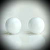 Earrings stud white genuine murano glass of venice