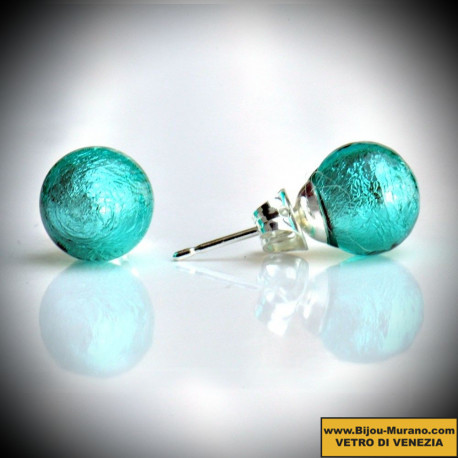 Ohrringe nagel blau türkis in der echten murano-glas aus venedig