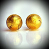 Earrings stud gold genuine murano glass of venice