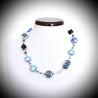 Ancient phoenician port blue necklace genuine verrre of murano in venice