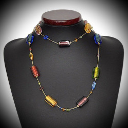 Lange Multicolor-Halskette aus echtem Murano-Glas