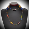 Lange Multicolor-Halskette aus echtem Murano-Glas