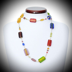 Quattro stagioni estate collana lunga di gioielli in autentico vetro di murano di venezia