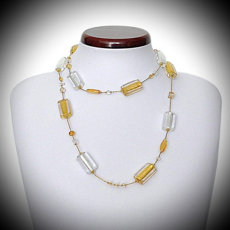 4 stagioni inverno collar lungo gioiello, originale in vetro di murano di venezia 4 stagioni inverno collar lungo gioiello, originale in vetro di murano di venezia
