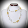 4 seasons winter collar long-jewel, genuine murano glass of venice