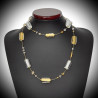 4 stagioni inverno collar lungo gioiello, originale in vetro di murano di venezia