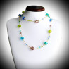 Fizzy ambre collier long en veritable verre de murano