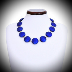 Satin Blau Schmuckkette aus echtem Murano-Glas aus Venedig