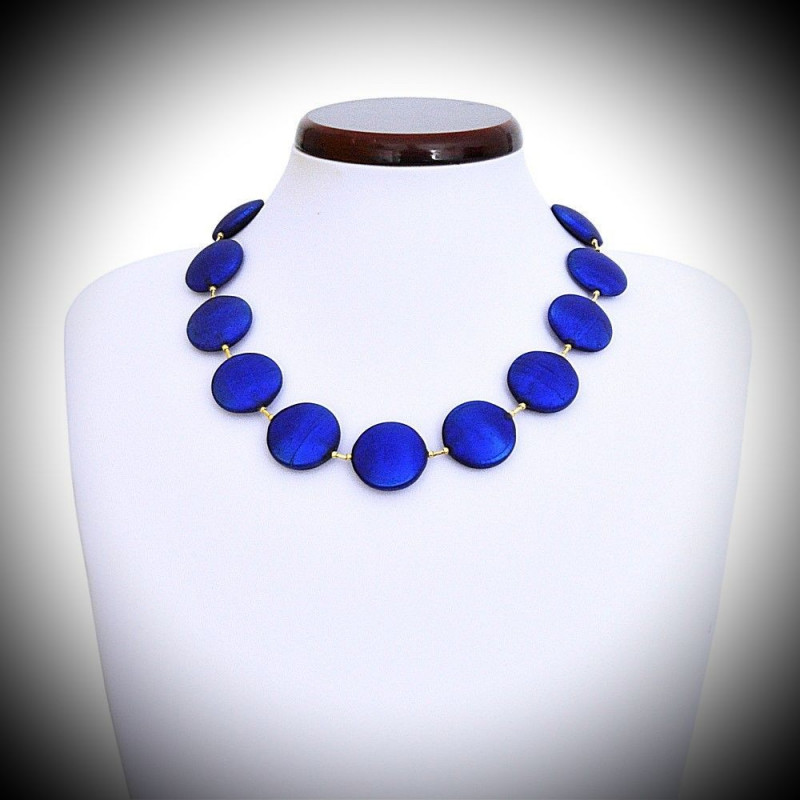 Collana Satin Blu in vero vetro di Murano di Venezia Collana Satin Blu in vero vetro di Murano di Venezia