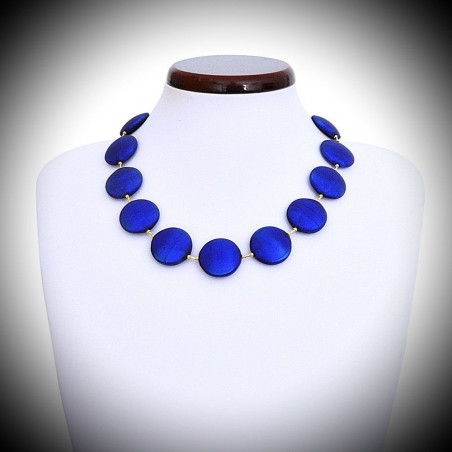 Satin Blau Schmuckkette aus echtem Murano-Glas aus Venedig