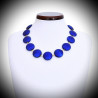 Francy blue satin collar jewel, genuine murano glass of venice