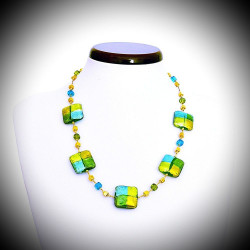 Quadrifoglio halskette grün-schmuckstück, echte murano-glas aus venedig
