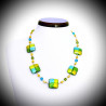 Quadrifoglio necklace green jewel, genuine murano glass of venice