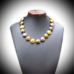 Comete gold and parma necklace jewelry genuine murano glass of venice