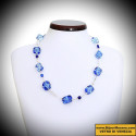 Bluino collier bleu en veritable verre de murano venise