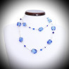 Sasso rigadin necklace long blue in real glass of murano venice