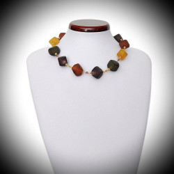 Scoglio satin farbe im herbst, halskette, schmuckstück, echte murano-glas aus venedig