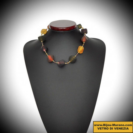 Scoglio satin color fall necklace jewelry genuine murano glass of venice