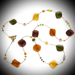 collana lunga ambra in autentico vetro di murano di venezia