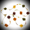 Scoglio satin color fall necklace long jewelry genuine murano glass of venice