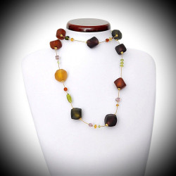 Lange Halskette satin farbe aus echtem Murano-Glas
