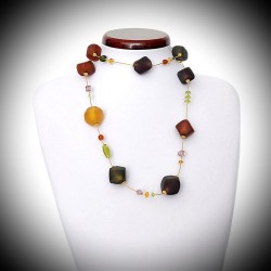 Scoglio satin color fall necklace long jewelry genuine murano glass of venice