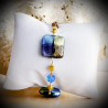 Quadrifoglio blue bracelet genuine murano glass of venice