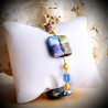 Quadrifoglio blue bracelet genuine murano glass of venice