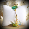 Quadrifoglio vert bracelet en veritable verre de murano de venise